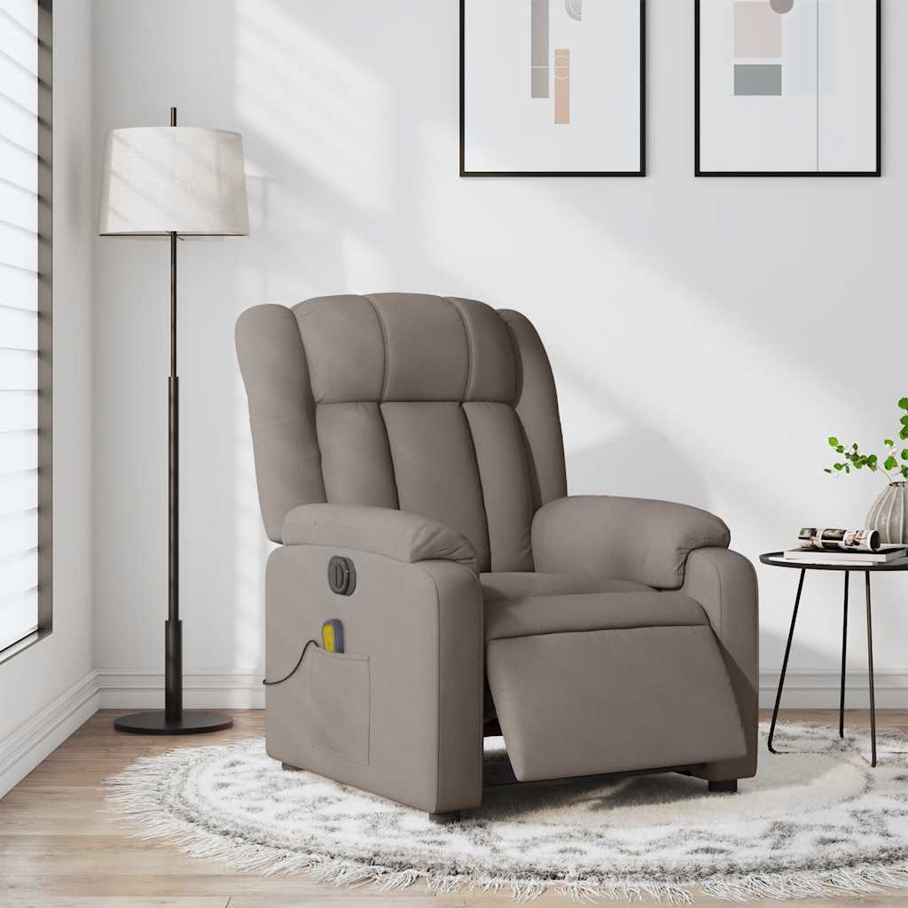 Electric Massage Chair Taupe Fabric