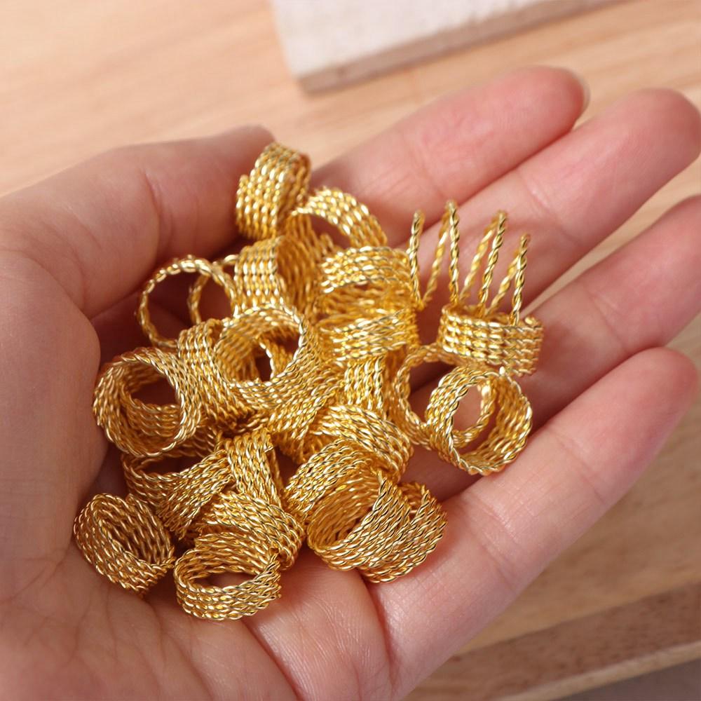 30pcs Hair Braiding Dreadlocks Beads Dread Locks Hair Braid Tubes Twist Hair Braid Rings for Braids