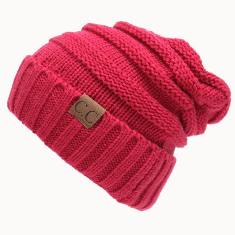 Warm Winter Knitted Beanie Soft Acrylic Fabric Cozy Dome Hat For Cold Weather