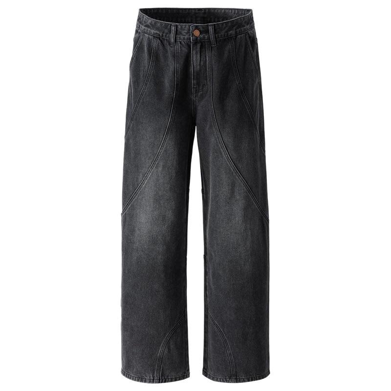 New Men's Jeans American Loose Gradient Retro Wide-leg Pants