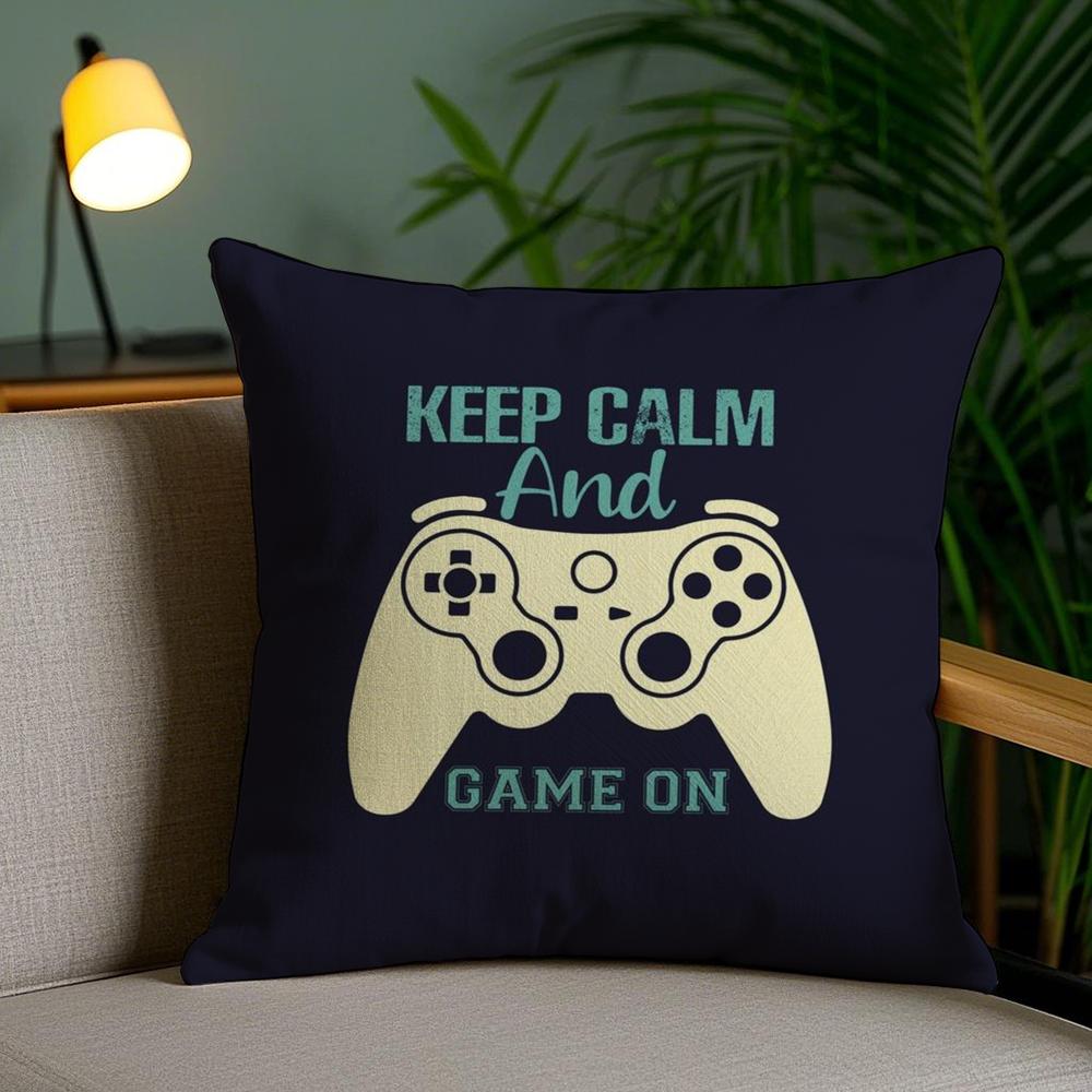 Colorful Graffiti Game Gamepad Cushion Cover Soft Short Plush Double-Sided Printing Home Decor Machine Washable Pillow Case Gift
