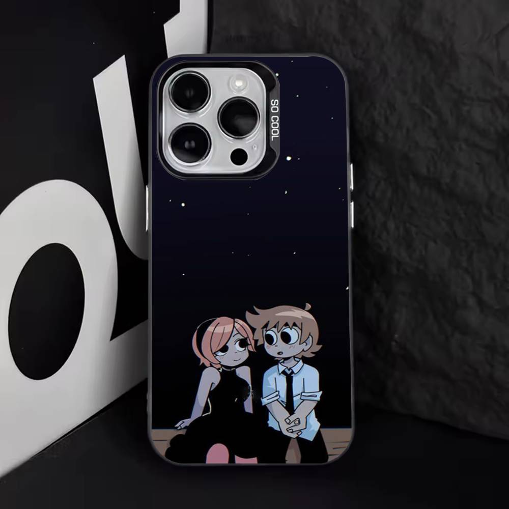 

Cartoon Scott Pilgrim Phone Case For iPhone 16,15,14,13,12,11,8,7,Pro,Max,Plus,Mini,XS,SE Anti Fall Black Matte Hard iPhone16