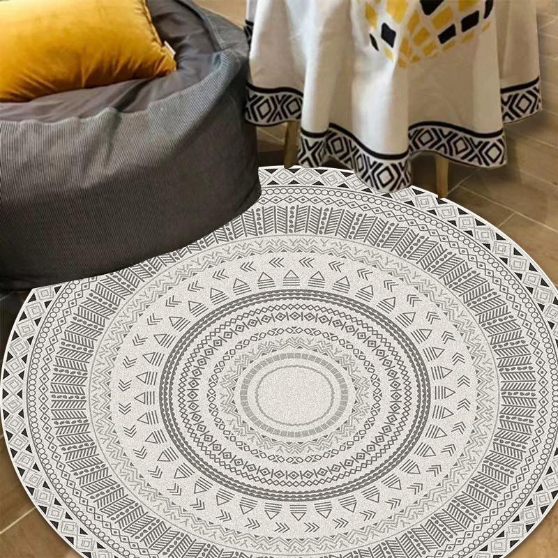 Bohemian Round Carpets Washable Non-Slip Indoor Floor Mat Living Room Decoration Sofa Bedroom Lounge Chair Mats Home Decor Rugs