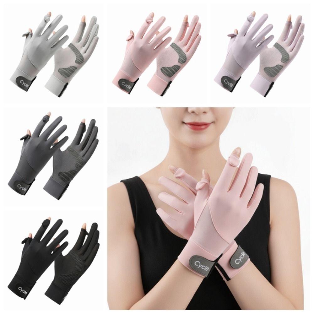 Waterproof Ice Silk Riding Gloves Non-Slip Summer Driving Mittens Sun Protection Gloves Cycling