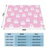 Pink Cute Ghosts Flannel Blankets Halloween Funny Throw Blankets for Home Hotel Sofa 150*125cm Rug Piece