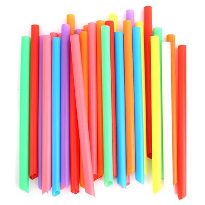 100PCS Colorful Drinking Straw Plastic Disposable Wide Straws for Milk Tea Mixed Colors