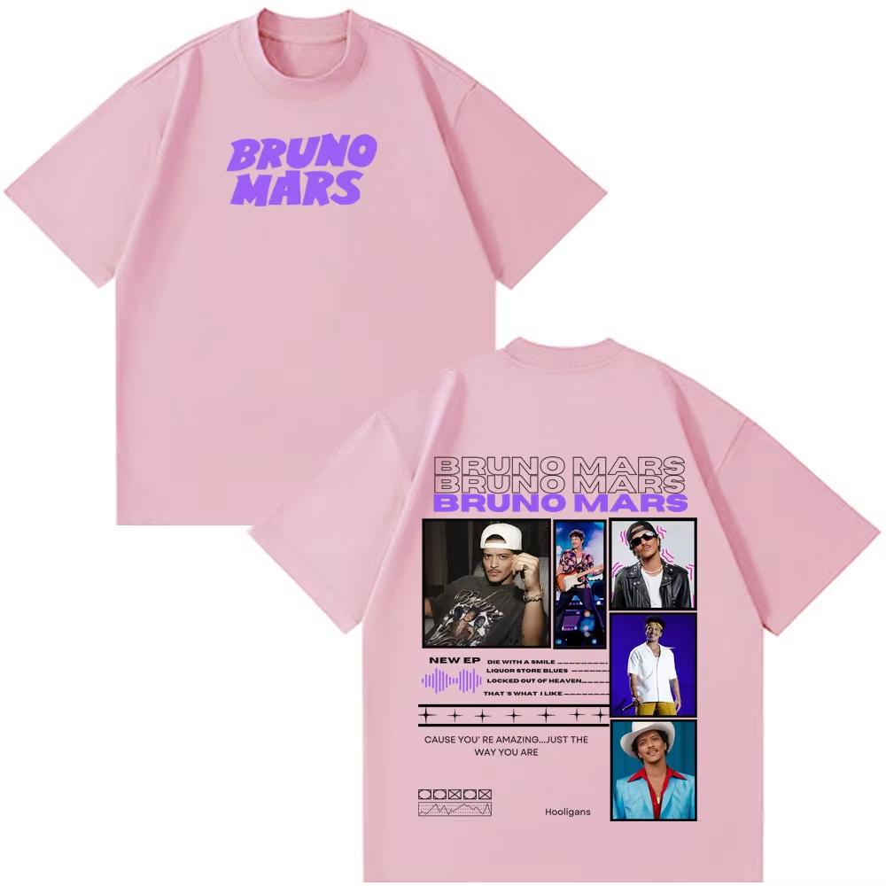 Rapper Bruno Mars Album 2026 Tour Print Tshirt Man Woman Fashion Clothing Tshirt Short Sleeve Cotton Casual Aesthetics Top