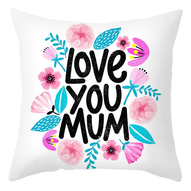 Mother's Day Pillow Cover Home Office Peach Skin Cushion Cover Sofa Car Cushion Cover Backrest