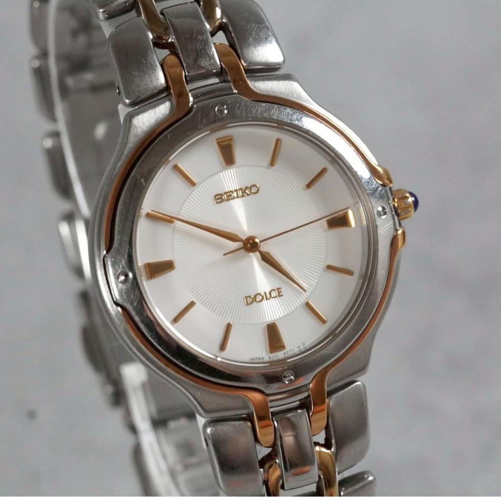 [USED] SEIKO Dolce 8J41-6150 Stainless Steel Gold Combination Watch, Working