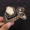 Howlite Bangle Copper Wire Wrapped Cuff Bracelet Handmade Adjustable Bangle Skull Bone Face Cuff Bracelet Rainbow Moonstone Gemstone Jewelry