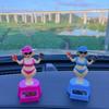 Solar Car Dashboard Decoration Cute Beach Girl Swing Ornament Couple Style Dancing Figure