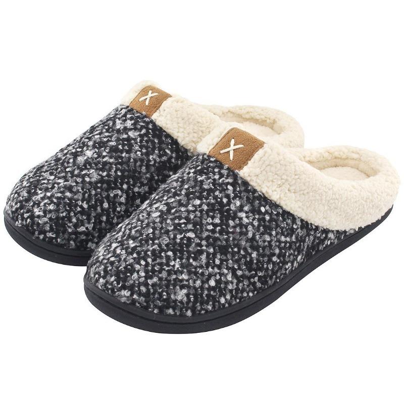 

Thick-soled Shoes, Large-sized Warm and Anti-slip, Thickened Half-pack and Home Cotton Slippers 44-45