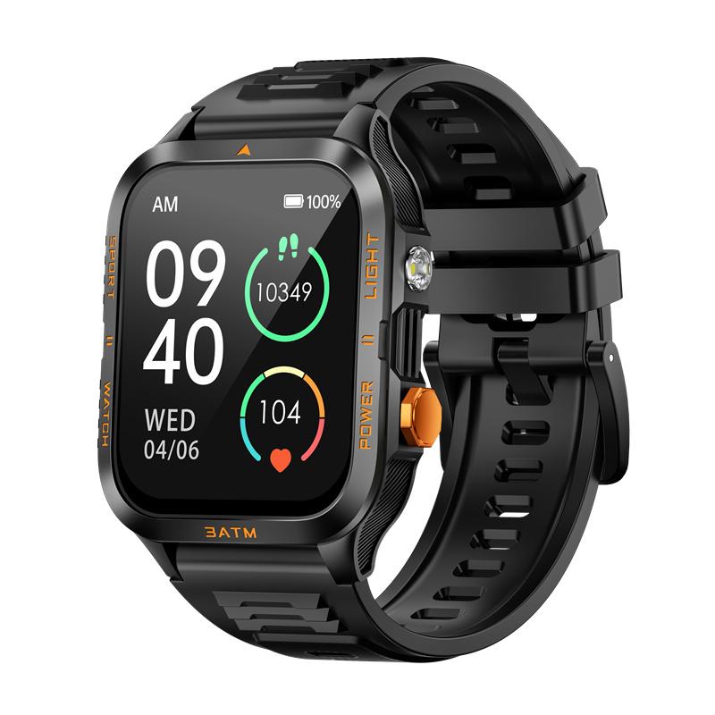 

KT89 Men Outdoor Smart Watch Bluetooth Calling 880mAh Large Battery LED Flashlight Sports Fitness Tracker Smartwatch оранжевый