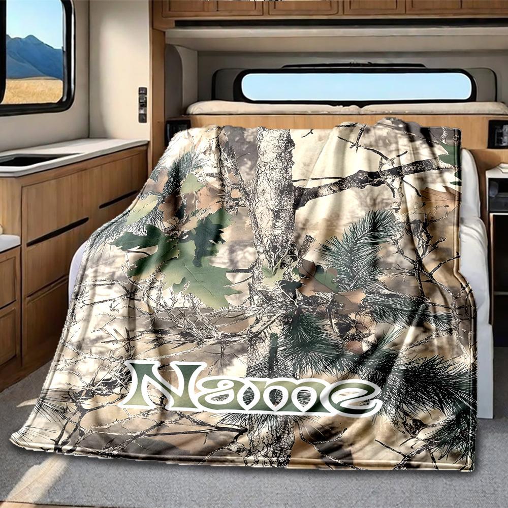 Camouflage Customize Your Name Rv Blanket Comfortable Soft Lightweight Allseason Multipurpose Blanket For Travel Camping Picnics Sofas Rvs Beds Living