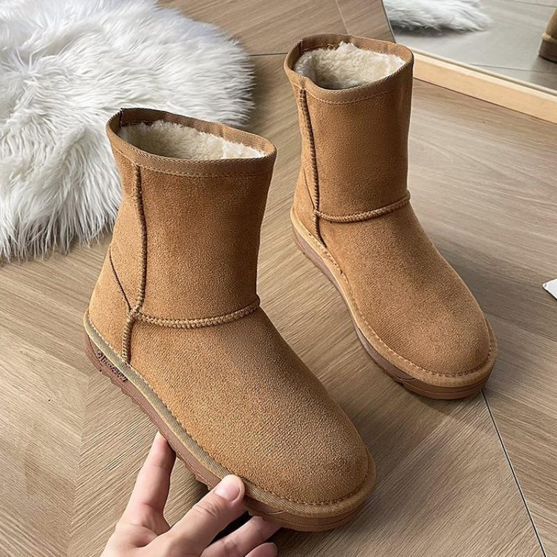 Large size snow boots for women's autumn and winter new wind velvet thickened thermal cotton boots cotton shoes for women