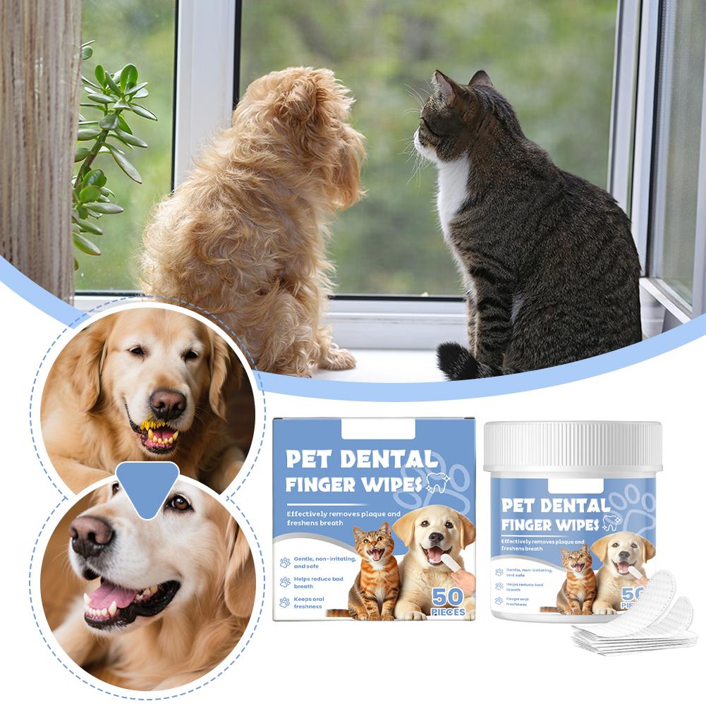 Pet Teeth Cleaning Finger Wipes Disposable Gentle Teeth Cleaning Pads Cleaning Bad Breath Remover Wipes For Outdoors