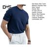 Summer Men T-Shirt Crew Neck Solid Color Short Sleeves Knitted Shirt Breathable Slim Fit Lightweight Basic Tee Casual Business Top