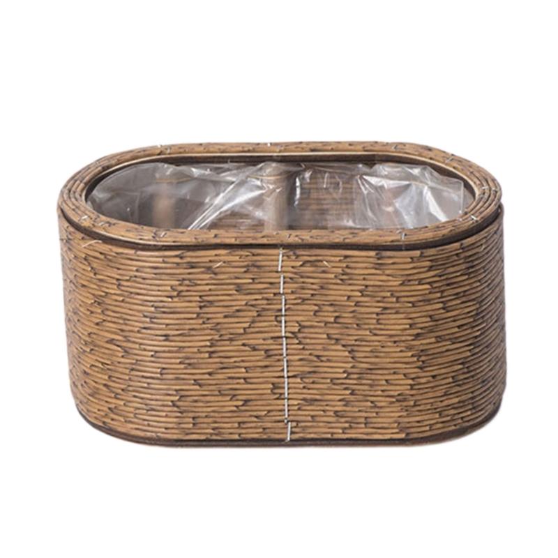 Natural Flower Plant Basket With Woven Rattan Design For Indoor And Outdoor Use Perfect For Herbs And Potted Flower Use