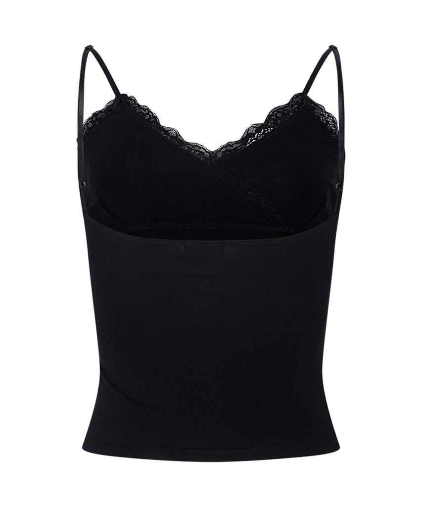 Peullijeunopallou Flora Lace Sleeveless Top (Black)