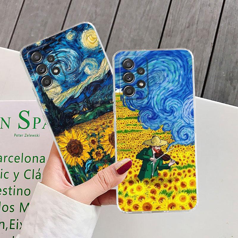 Interesting Van Gogh Art Clear Phone Case For Samsung Galaxy A56 A57 A37 A55 A54 A36 A35 A26 A25 A16 A17 A07 A52 A34 A21s Cover