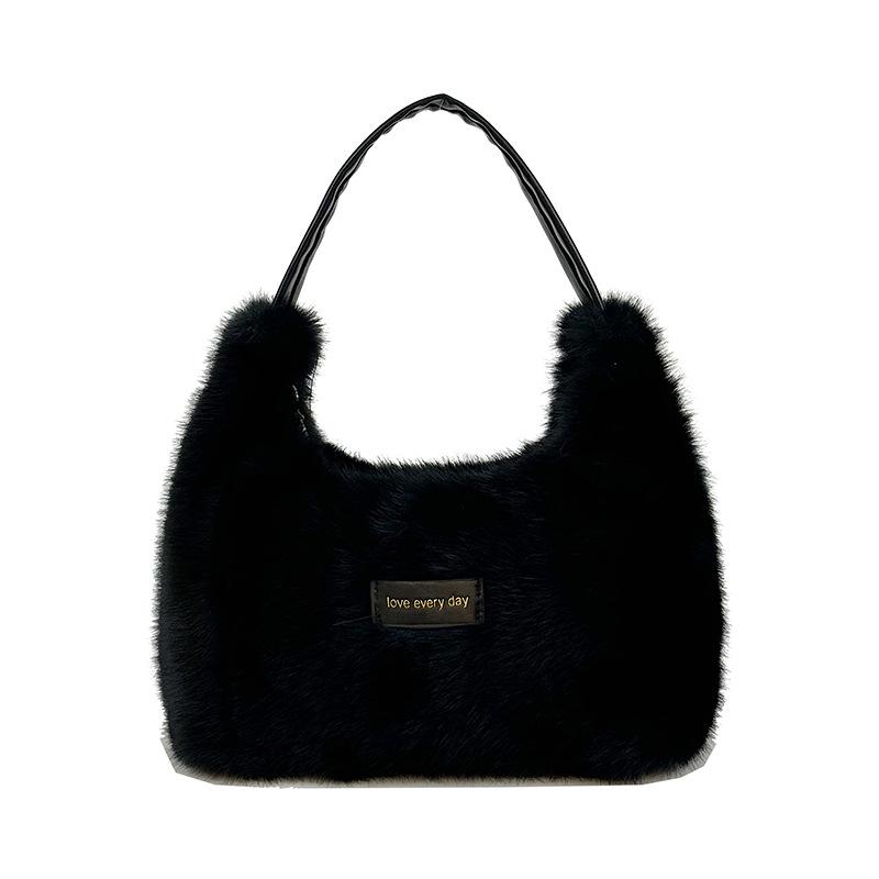 Herbst/Winter Plüsch Damen Trendige Braunbär Schulter- & Umhängetasche