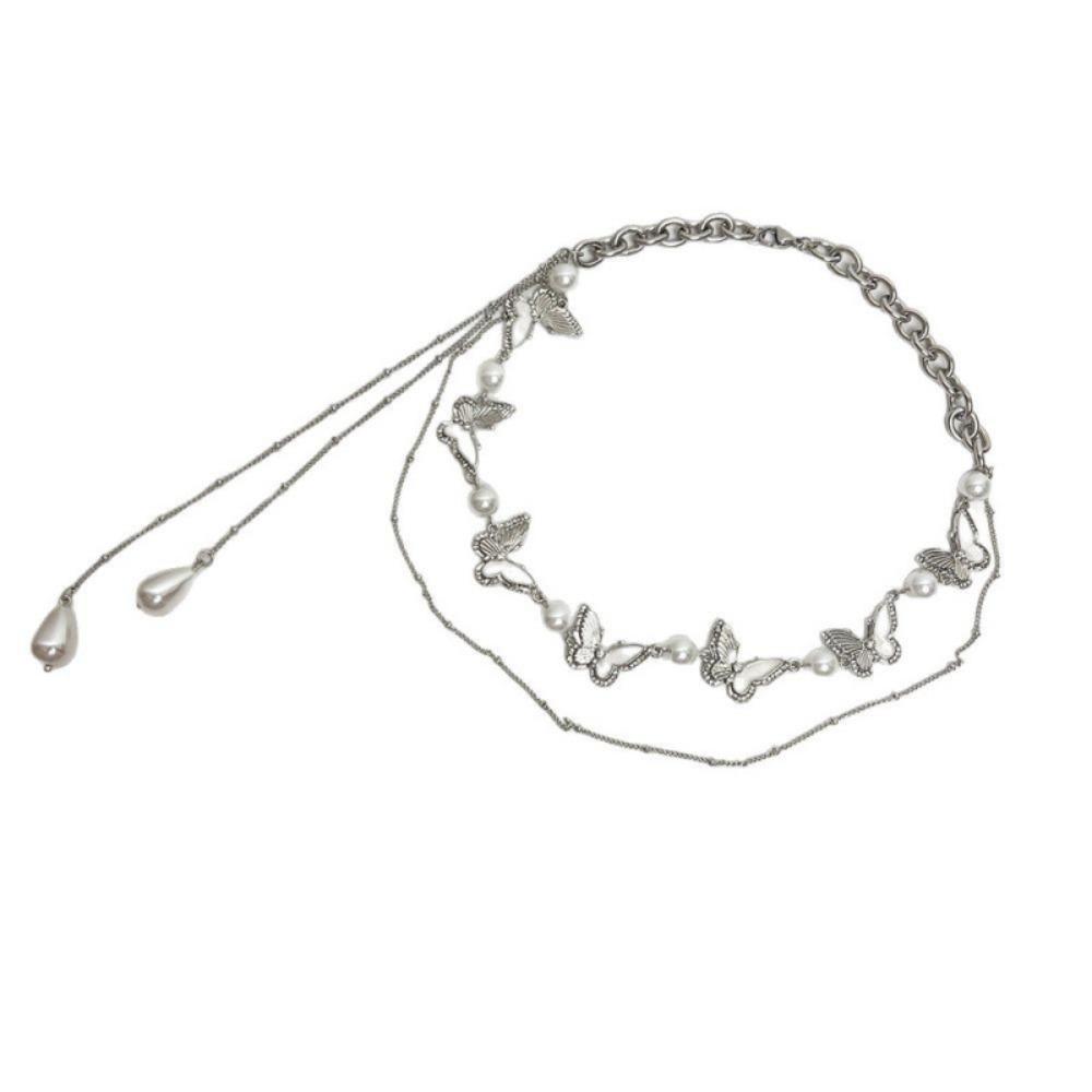 

Luxury Imitation Pearl Clavicle Chain Rhinestone Shinny Tassel Choker Wedding