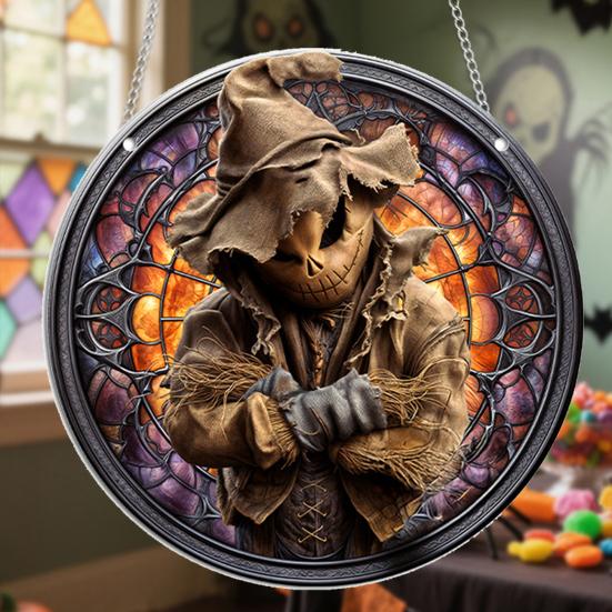 Halloween Hanging Decoration 2D Flat Acrylic Ornament Gothic Style Window Hanging Ornament for Home Car Decor