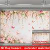 1Pcs Romantic Floral Butterfly Fresh Vines Decoration Background Spring Backdrop Decorations For Photo Studio Photo Booth Party