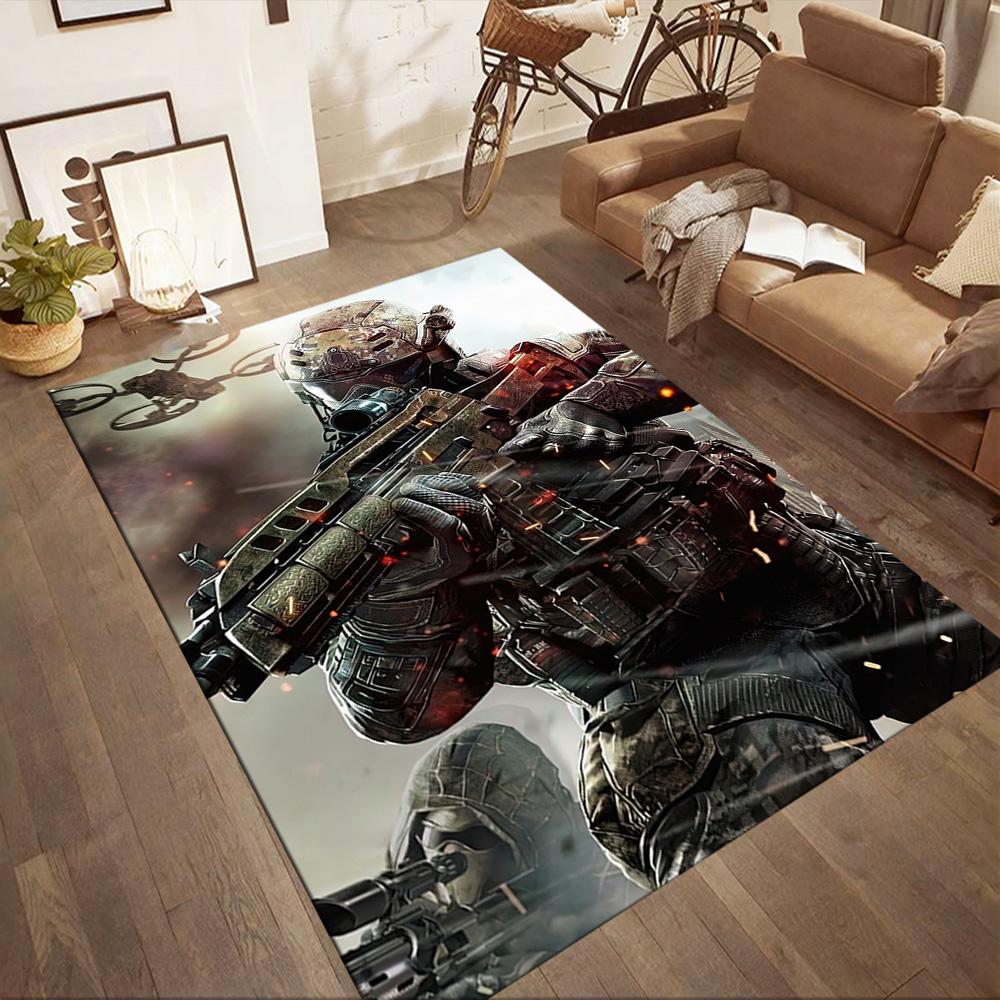 Cyberpunk Soldier Combat Square rugs are a great choice for living rooms, bedrooms, home décor, and as gifts.
