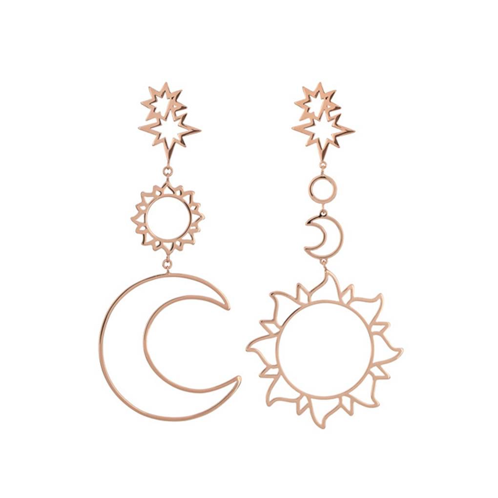 1 Pair Hollow Out Irregular Retro Long Drop Dangle Earrings Bohemian Style type 6