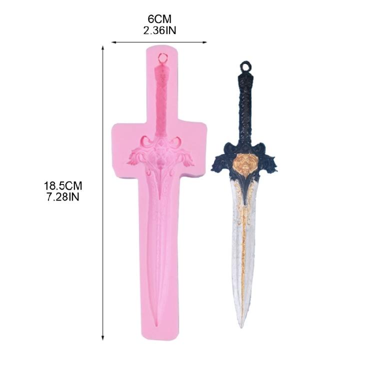 Fondant Mold Chocolate Moulds Sword Shaped Baking Cake Molds Silicone Clay Mould