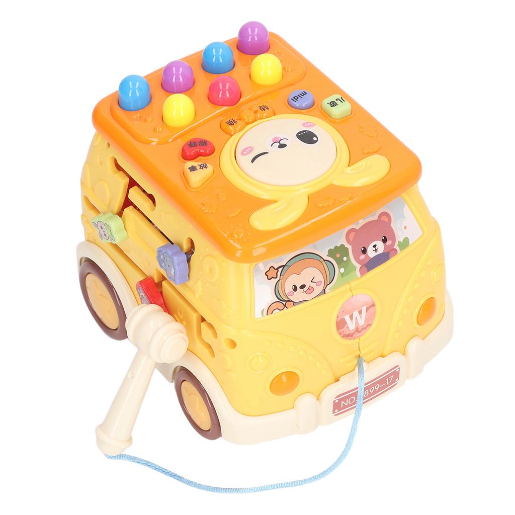 Bus Beat A Mole Toy Educational Sound Light Interactive Musical Learning Activity Cube Bus Toy for