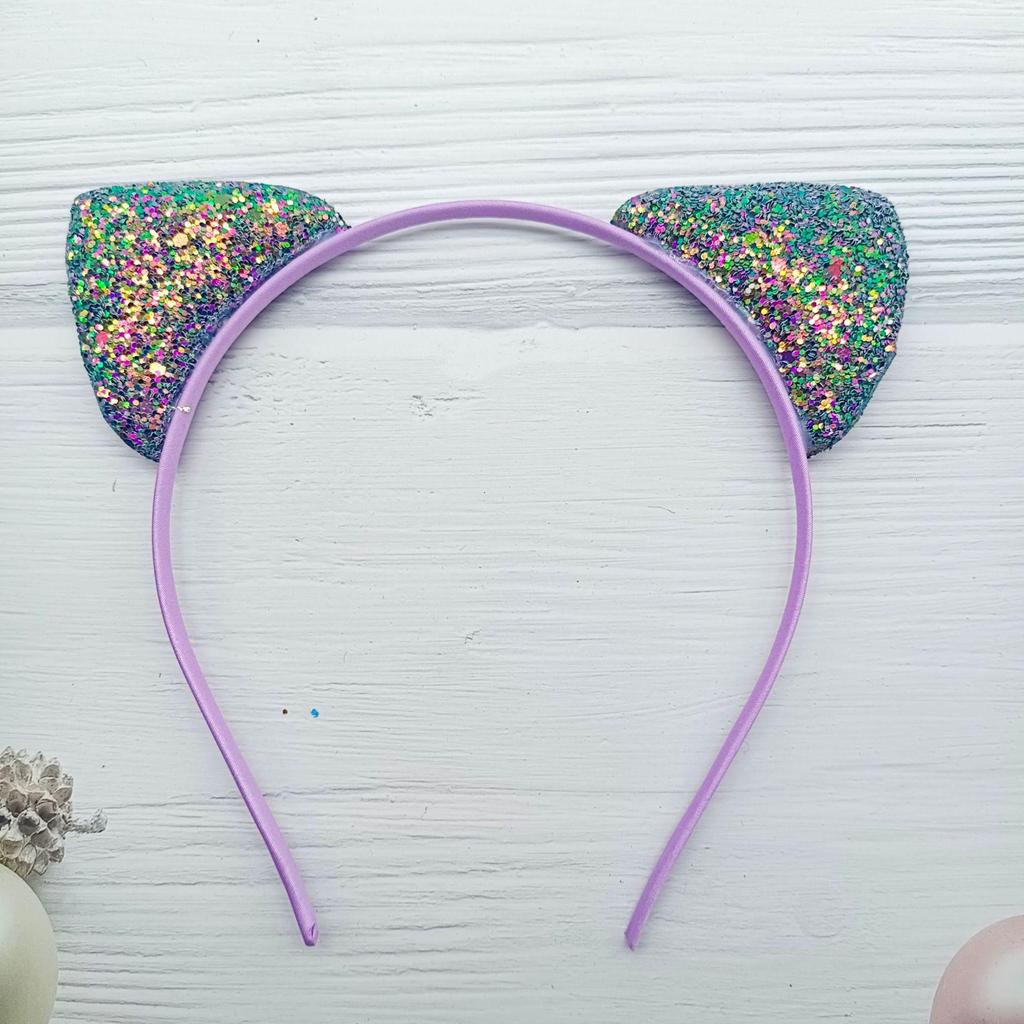Colorful Sequin Cat Ear Headband for Kids - Festival Party Hair Accessory