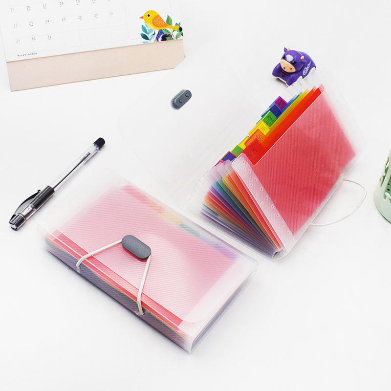 A6 Accordion File - 13 Pocket Multi-layer Folder with Buckle for Receipts and Documents