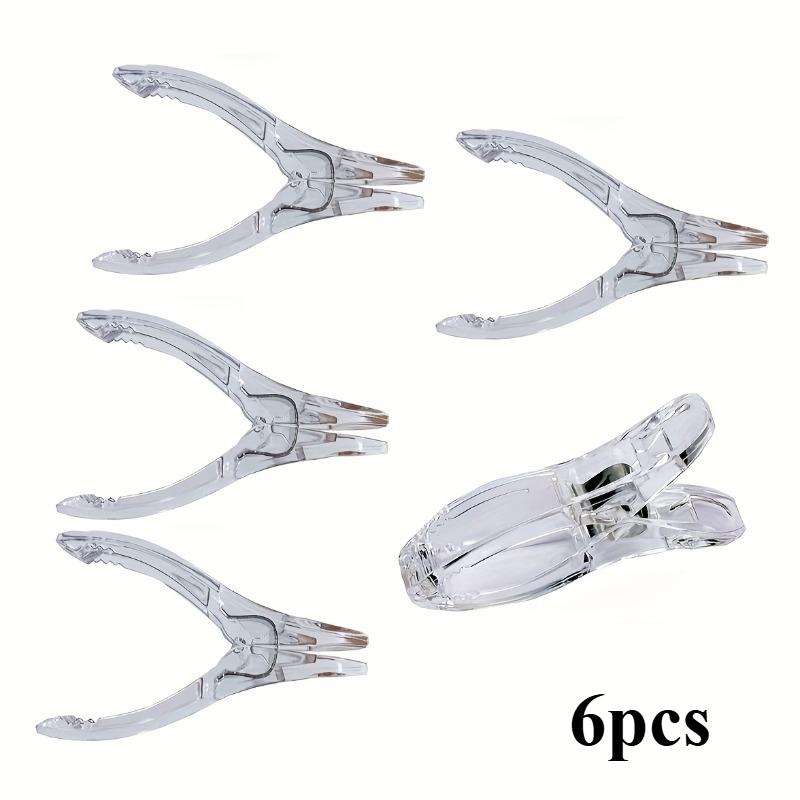 

Sturdy Transparent Plastic Clips Designed to Hold Clothes Securely, Ideal for Towels And Other Household Drying Needs 6pcs прозорий