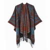 Autumn and winter scarf women's retro shawl scarf split cape travel outside with thermal cape