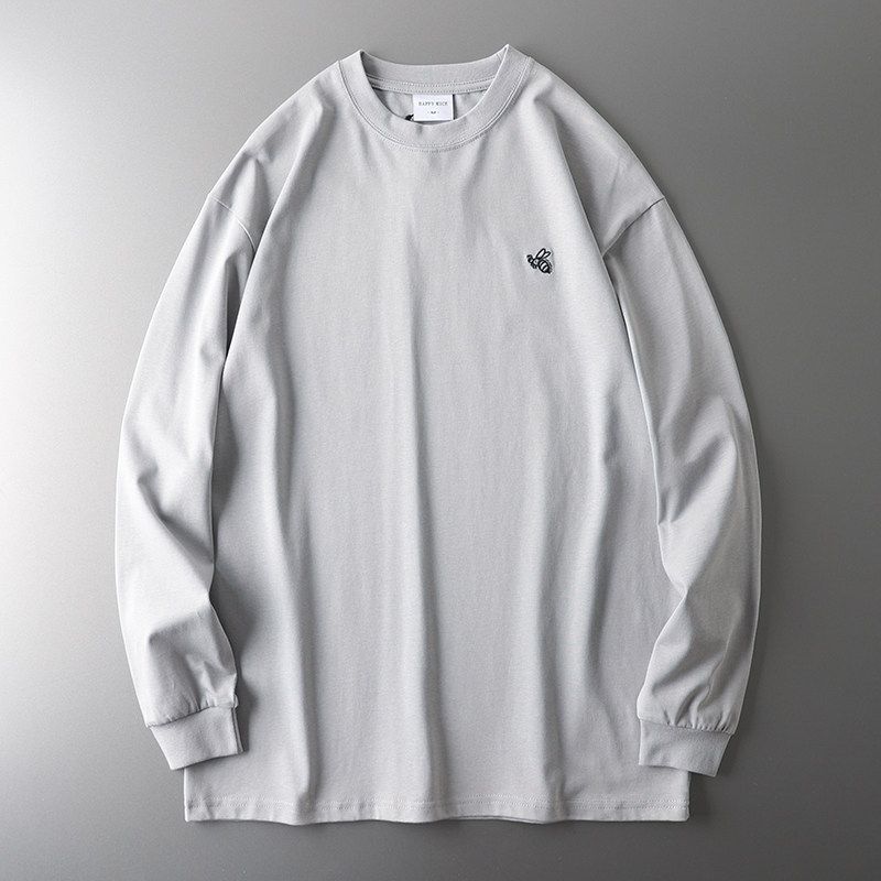 Leisure Foreign Trade Export Order Pure Cotton Long Sleeve T-shirt