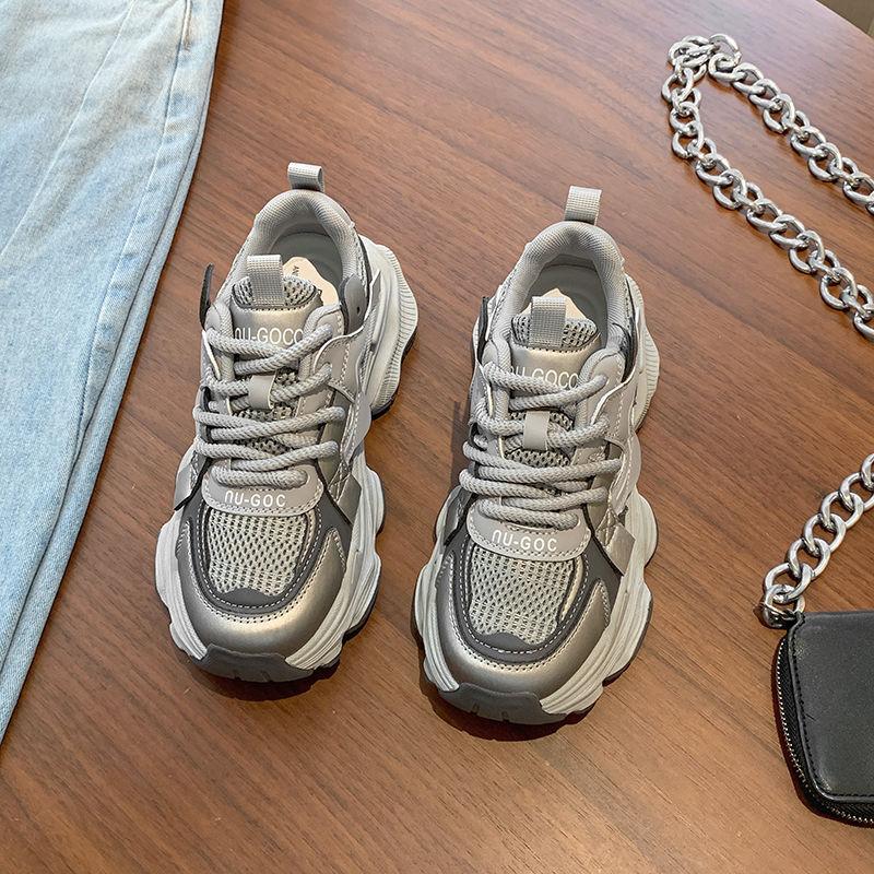 

Muffin platform dad shoes women s autumn models small men heightened new mesh breathable casual sneakers 40 серый