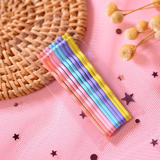 10Pcs Girl Rainbow Magnoloran Wavy Bobby Pins Hair Clip Hairpin Hairdressing