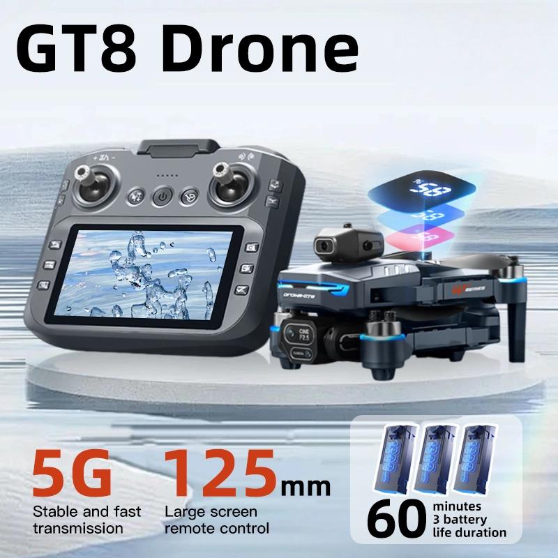 LSRC GT8 FPV Drone Professional 8K HD three Camera 5G Wifi Brushless Motor Aerial Photography Optical Flow RC Quadcopter