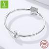 S925 Sterling Silver Star Bead Plated Platinum Fashion Beaded Bracelet Silicone Silver Jewelry Accessories