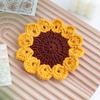 Cute Crochet Coasters Flower Potted Plant Crochet Cup Mat Sunflower Rose Flower Coaster for Home Office Decor Housewarming Gift