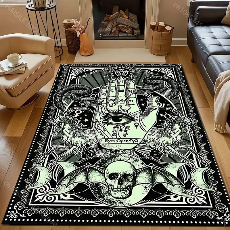 

Personalized Dark Palm Eyes Print Carpet for Bedroom Living Room Bedside Sofa Floor Mat Modern Home Decor Space Area Rug 40x60cm (16x24in)
