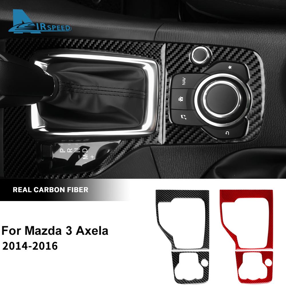 Real Soft Carbon Fiber Sticker For Mazda 3 Axela 2014 2015 2016 LHD RHD Car Automatic Gear Shift Panel Interior Trim Accessories Bkrna66