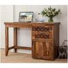 Wooden Study Desk With Chair Office Laptop Table 2 Drawers 1 Door For Home Office  Honey Finish