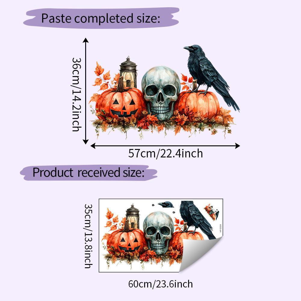 

Pumpkin Halloween Pvc Skull Black Bird Maple Leaf Wall Sticker Living Room Decor