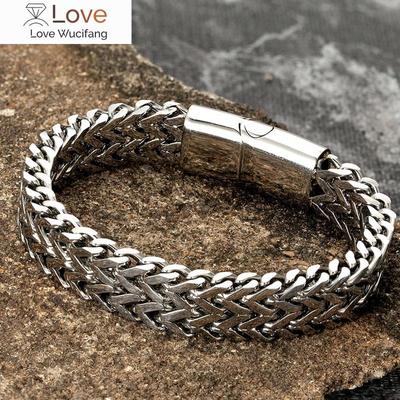 Pánský řetízek z nerezové oceli Náramek Punk Ruční doplňky Magnetická spona Vintage náramek Pánské šperky Velkoobchod Vánoční dárky