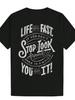 Crew Neck Polyester T-shirt - "Life Is a Journey" Inspirational Quote