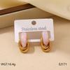 European & American Retro Stainless Steel Curved Stud Earrings - Versatile, High-End Temperament Ear Ornaments for Women