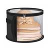 Foldable Hat Storage Bucket with Lid Clear Round Zipper Storage Bag for Clothes Hats Toys Cabinet Storage Box Home Organizers